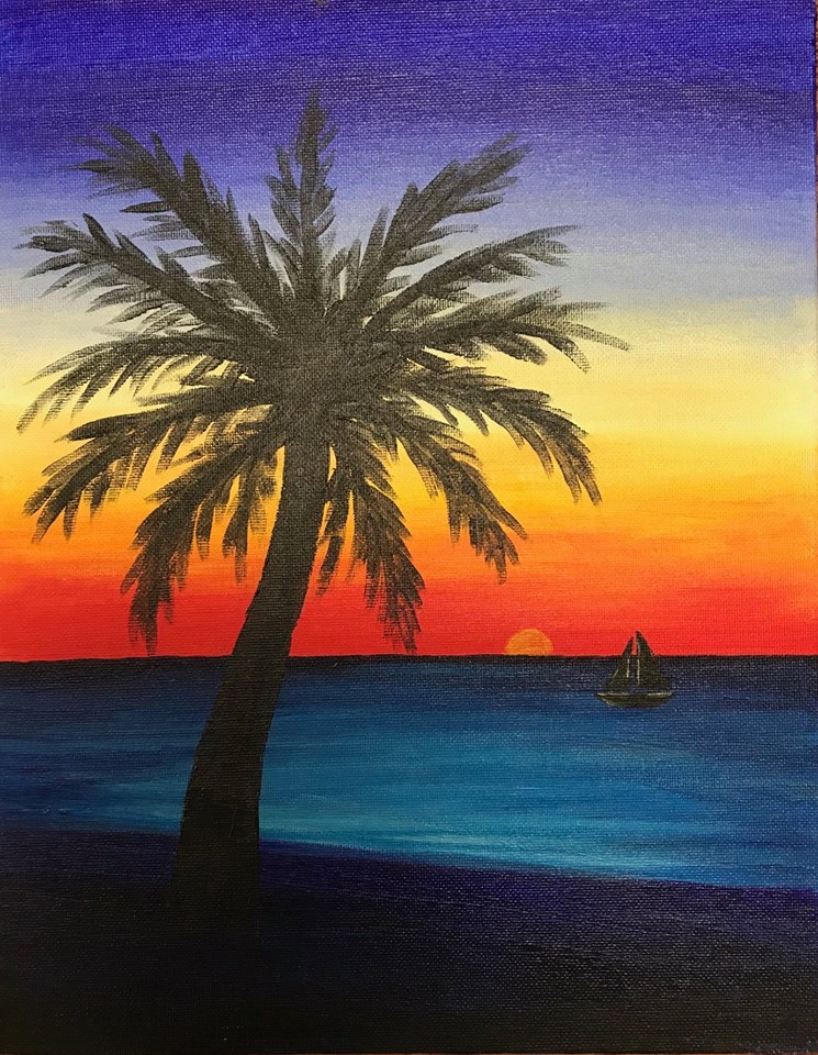 Acrylics Made Easy Beach Sunset Painting Class at Aiken