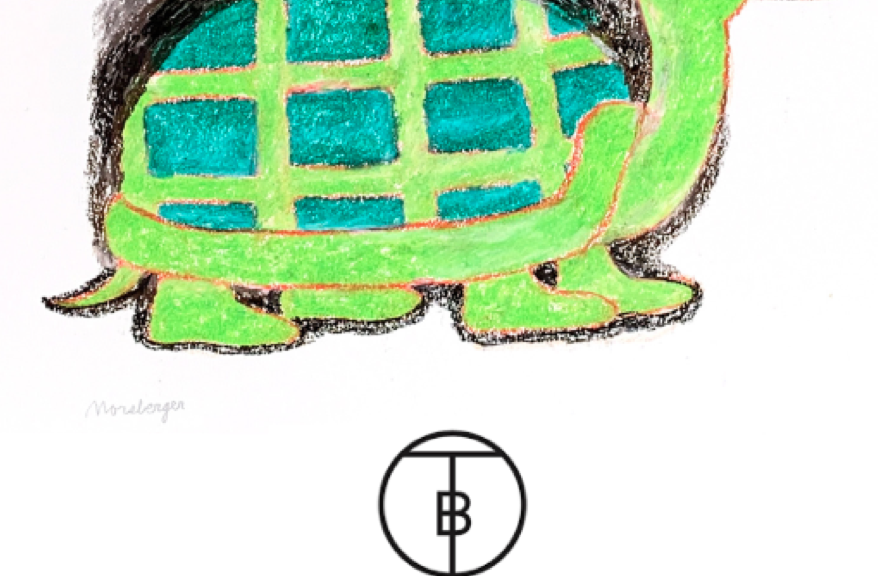 drawing of a turtle in a top hat and smoking a pipe
