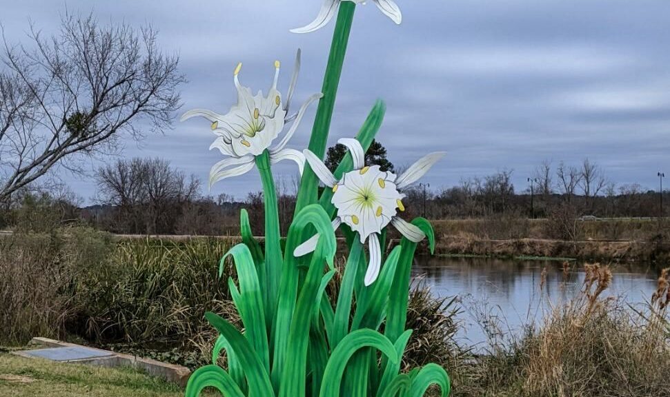 picture of a sculpture of lily flowers