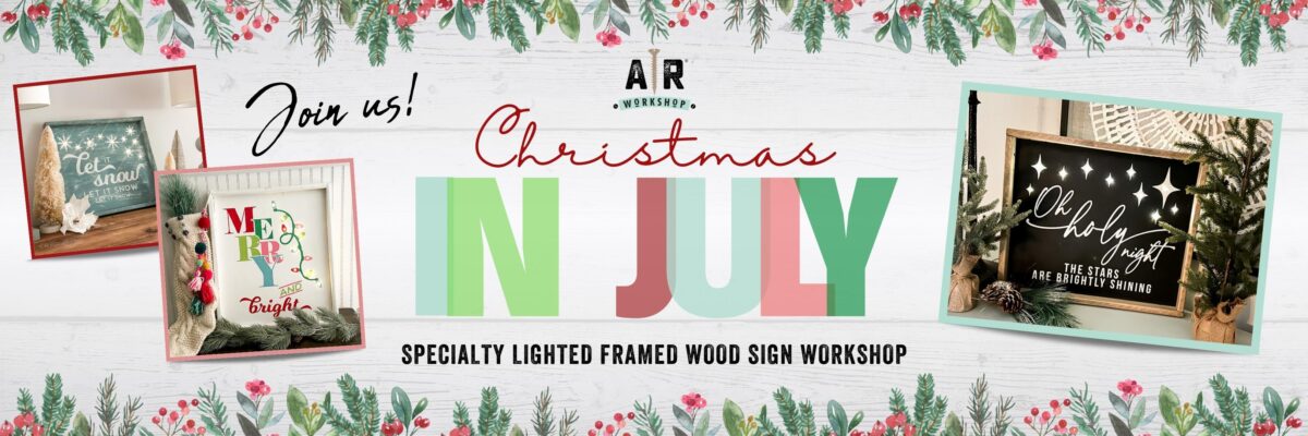 {Christmas in July} Holiday Light Up Framed Signs