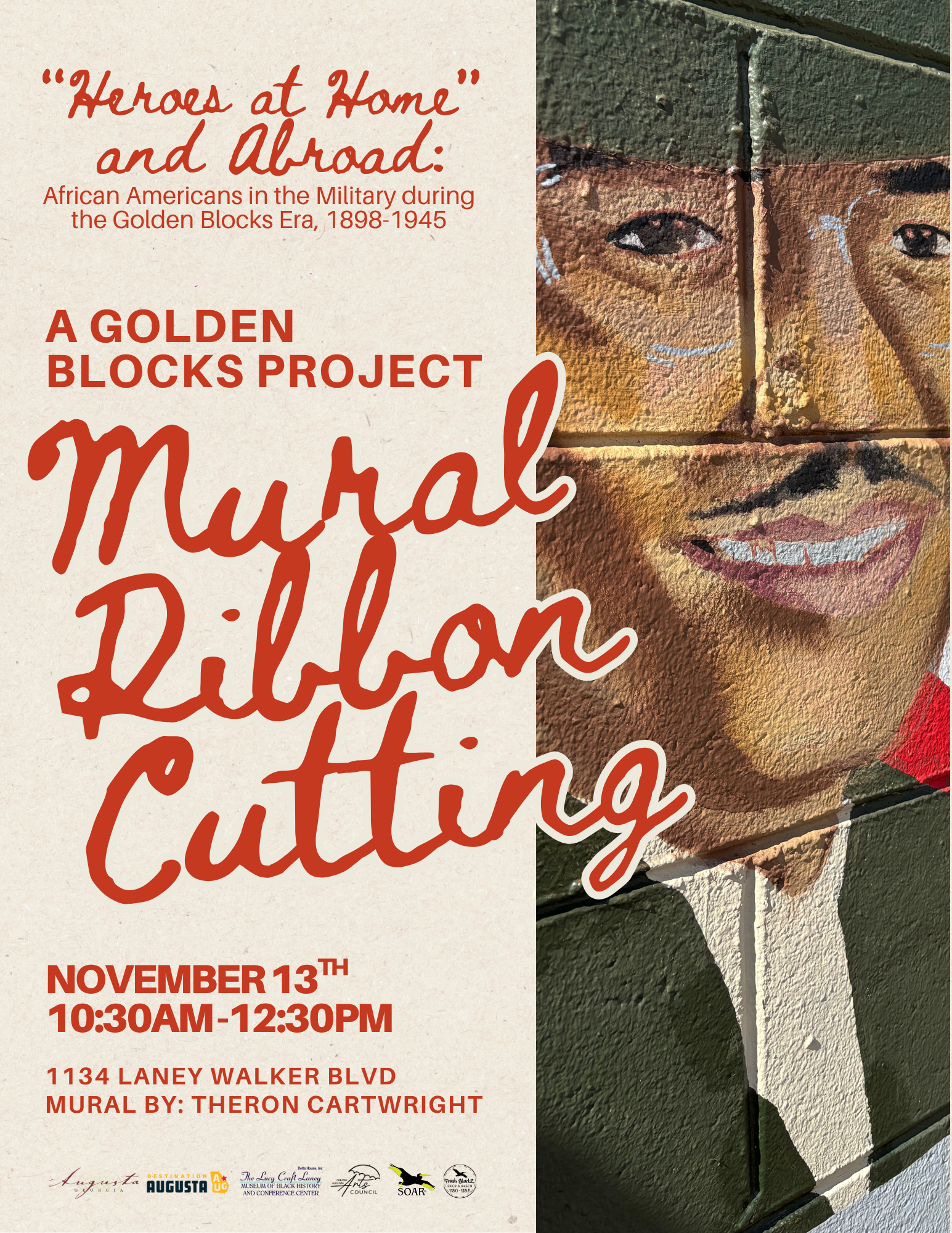 Ribbon Cutting for New Golden Blocks Mural Completed on Laney Walker Boulevard